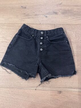 Old Navy Black Button-Fly Frayed Denim Shorts